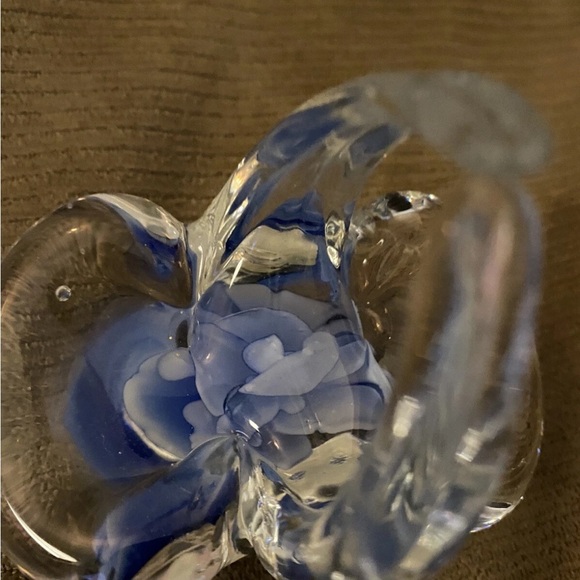 Elegant Glass Art Sculpture with Blue Accents - Picture 6 of 7